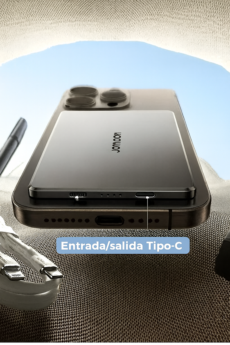 Batería externa ultradelgada y minimalista