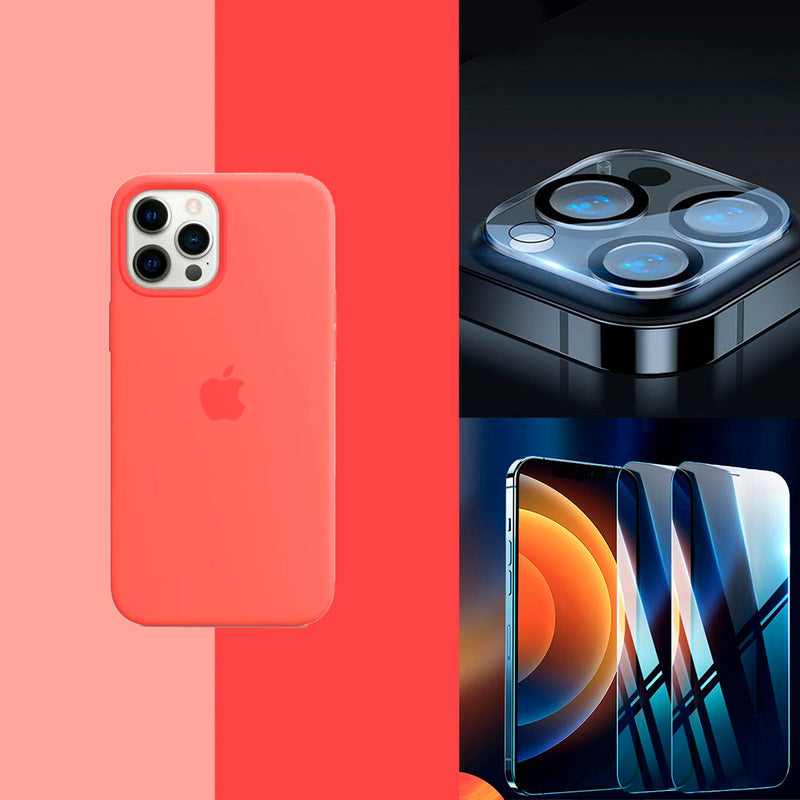 Kit Premium Combo Protección Completa Funda iPhone y Películas
