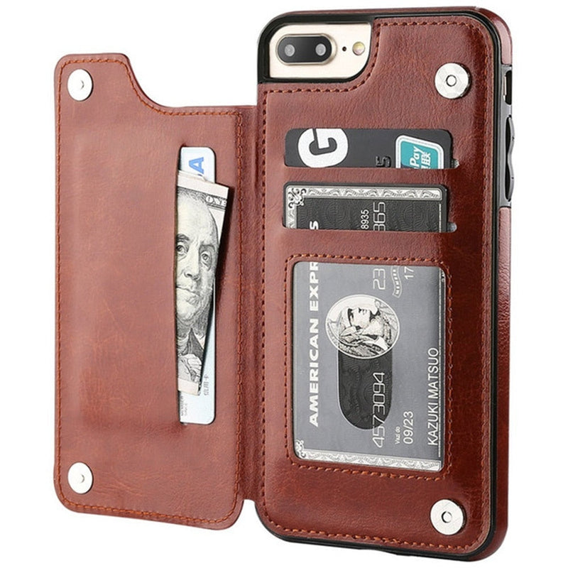 Funda iPhone Piel con Cartera Secreta 2 en 1