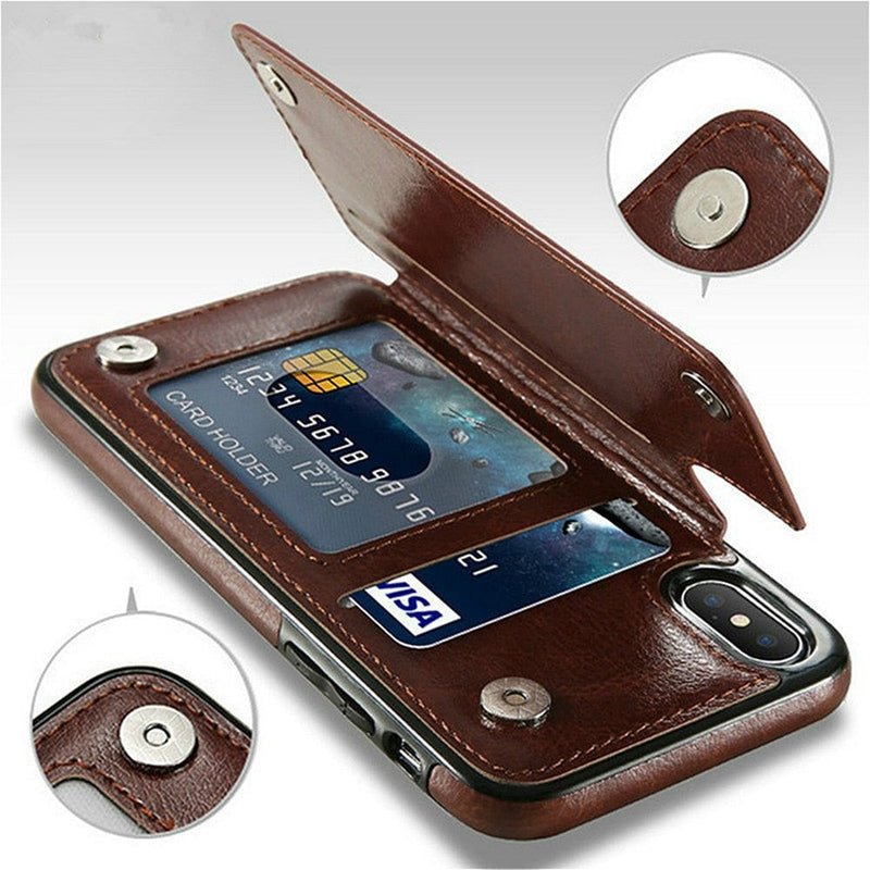 Funda iPhone Piel con Cartera Secreta 2 en 1