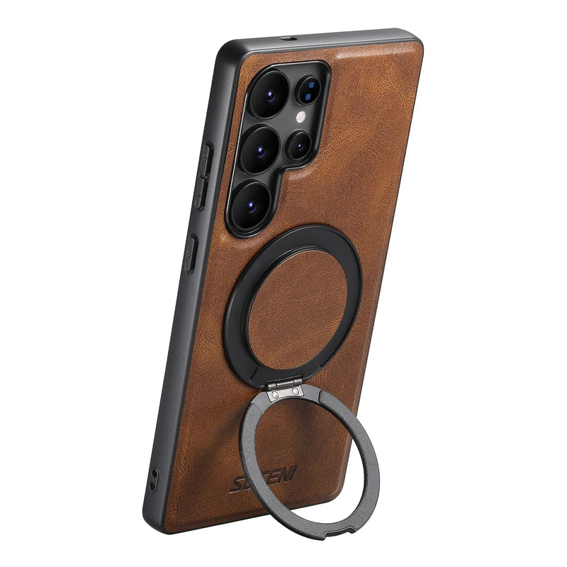 Funda para Samsung de piel con Soporte 360 Magsafe