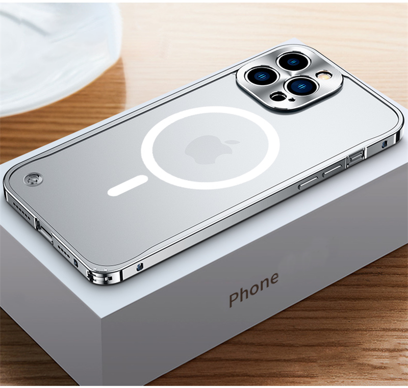 Funda protectora metálica para iPhone MagSafe en aleación de aluminio