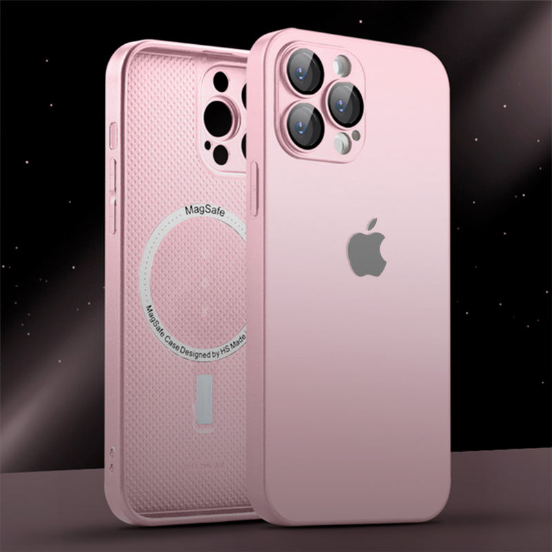 Funda Vitra Pro para iPhone con MagSafe y cristal templado esmerilado.