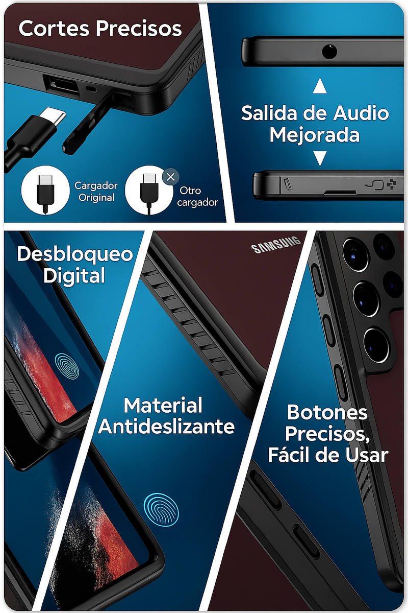 Funda Samsung 360º Impermeable Doble Protección