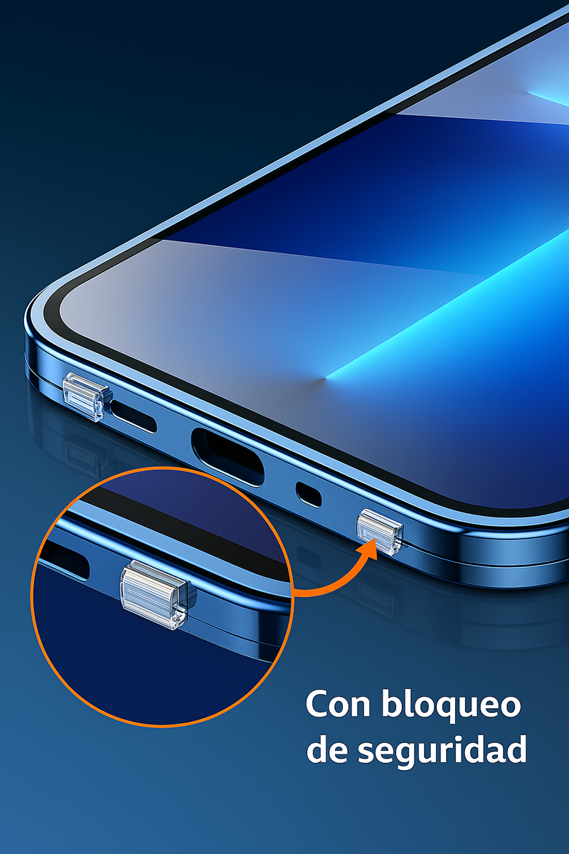 Funda para iPhone Magnética Blindada – Doble Protección 360º con Pantalla de Privacidad