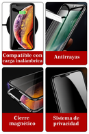 Funda para iPhone Magnética Blindada – Doble Protección 360º con Pantalla de Privacidad