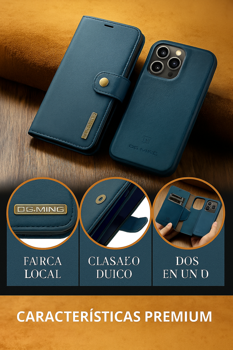 Funda iPhone Ultra Slim Cuero con Cartera Magnética 2 en 1 - Lanzamiento 2023